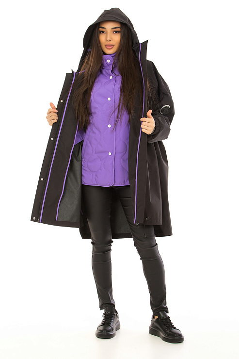 YIMOSIS 5039 ЧЕРНЫЙ Плащ женский YIMOSIS цвет Черный