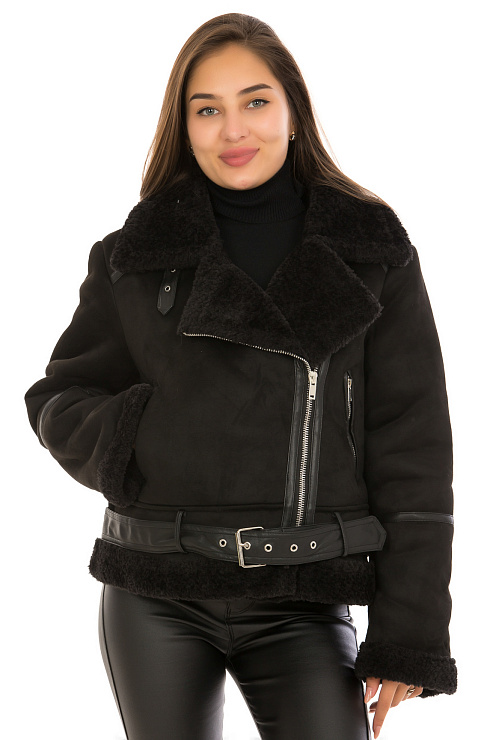 CHEERDUCK/2030 1011 ЧЕРНЫЙ Дубленка женская CHEERDUCK цвет Черный