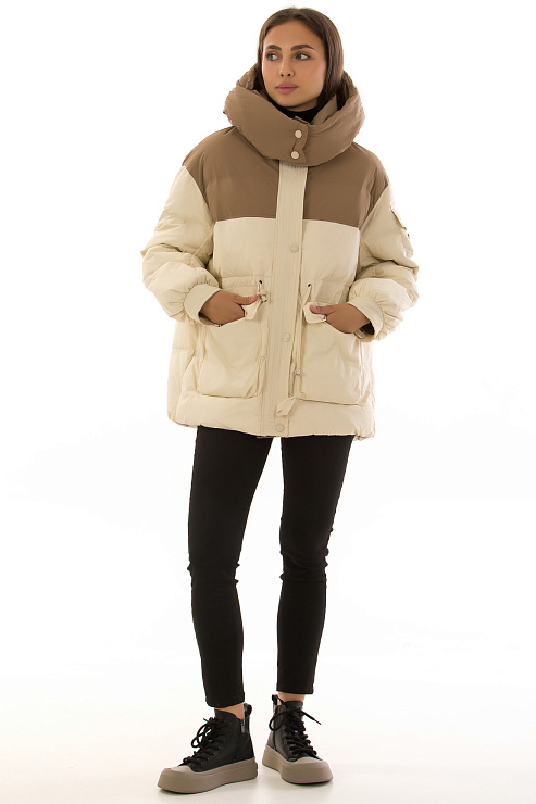 CHEERDUCK/2030 6884 БЕЖЕВЫЙ Куртка женская CHEERDUCK цвет Бежевый