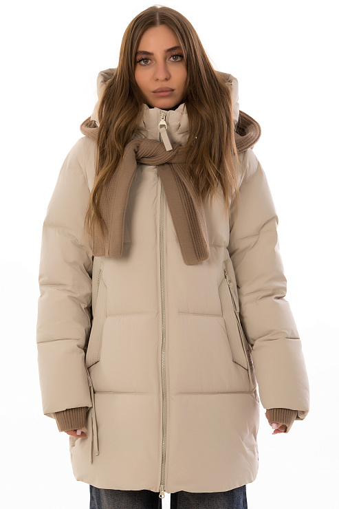 TOWMY С425 БЕЖЕВЫЙ Пуховик женский TOWMY цвет Бежевый