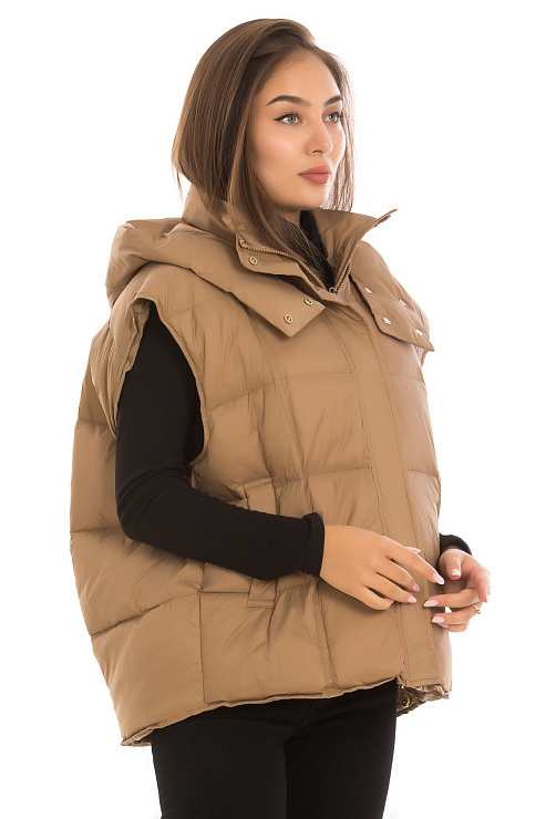 CHEERDUCK/2030 9514 КОРИЧНЕВЫЙ Жилет женский CHEERDUCK цвет Коричневый