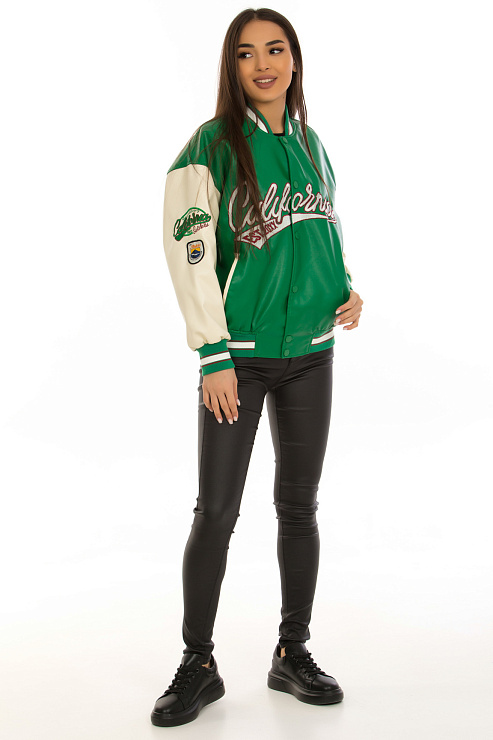 CHEERDUCK/2030 2349 ЗЕЛЕНЫЙ Бомбер женский CHEERDUCK цвет Зеленый
