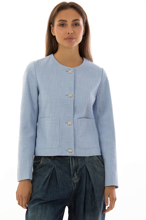 CHEERDUCK/2C19 9601-1 ГОЛУБОЙ Жакет женский CHEERDUCK цвет Голубой