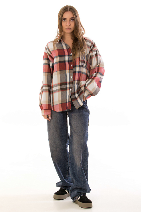 Fashion R-2008 КРАСНЫЙ Рубашка женская FASHION цвет Красный