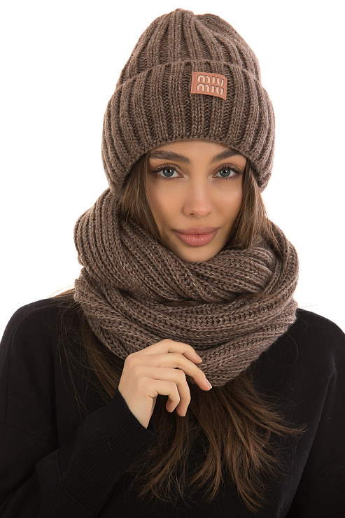 Шапка+снуд CHEERDUCK цвет Коричневый