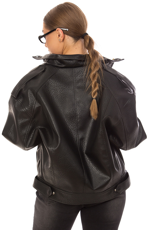 CHEERDUCK/2025 2654 ЧЕРНЫЙ Куртка кожаная д/с CHEERDUCK цвет Черный