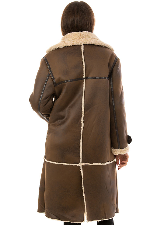 CHEERDUCK/2030 D104 КОРИЧНЕВЫЙ Дубленка женская CHEERDUCK цвет Коричневый