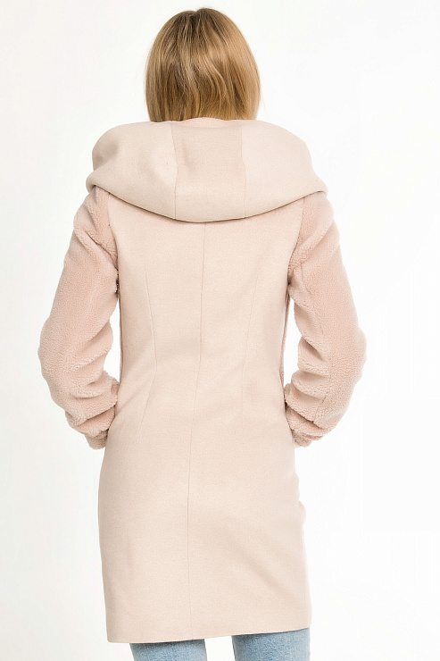 AOSILEIBANG 8281-3 БЕЖ. Пальто женское AOSILEIBANG цвет Молочный