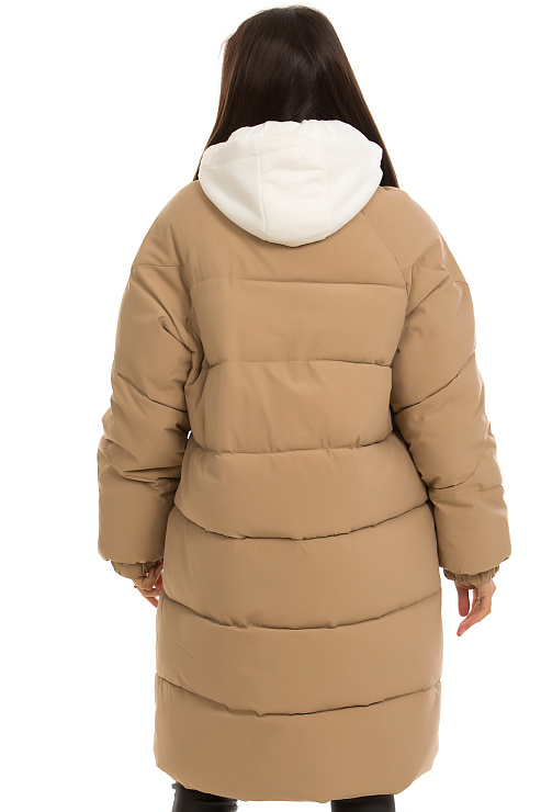 CHEERDUCK/2025 K8307 БЕЖЕВЫЙ Пуховик женский CHEERDUCK цвет Бежевый