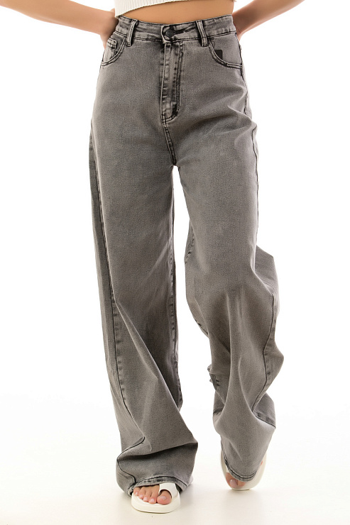 Fashion S-2584 СЕРЫЙ Джинсы женские FASHION цвет Серый
