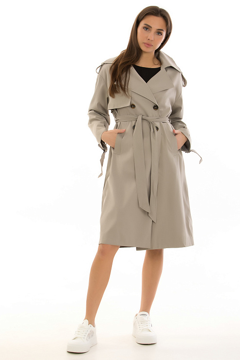 CHEERDUCK/Charm 532 СЕРЫЙ Тренч женский CHEERDUCK цвет Серый