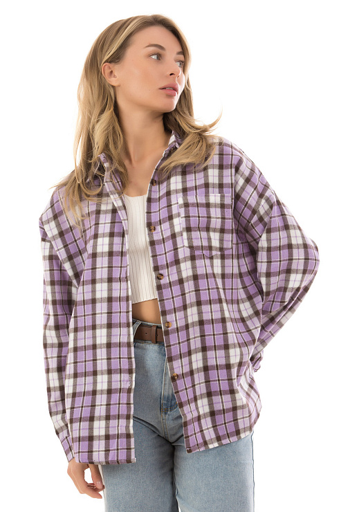 Fashion R-9058 ФИОЛЕТОВЫЙ Рубашка женская FASHION цвет Фиолетовый