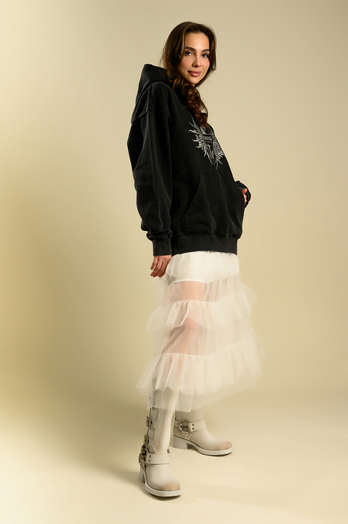 BELLABOA 111-16 ЧЕРНЫЙ Худи женское BELLABOA цвет Черный