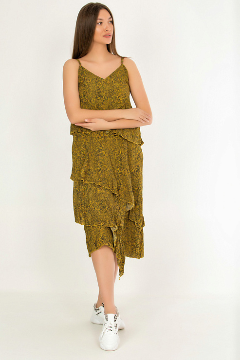 CHEER&DUCK/XW 22-7 ГОРЧИЧН. Сарафан женский CHEERDUCK цвет Желтый