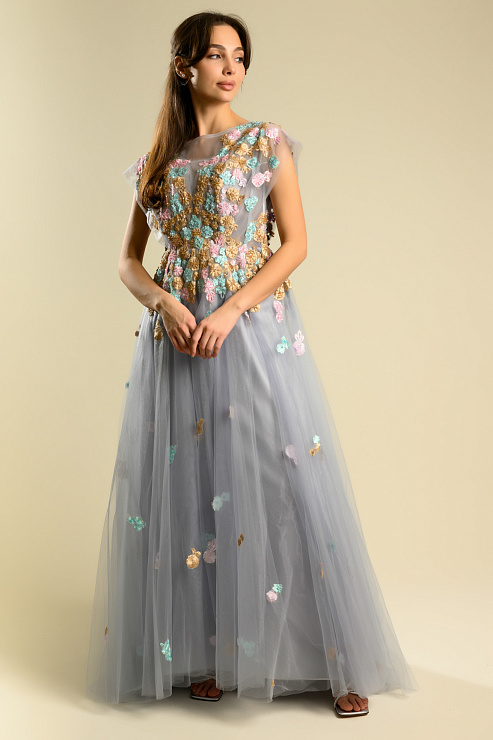 BELLABOA 1016 ГОЛУБОЙ Вечернее платье BELLABOA цвет Голубой