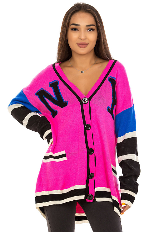 CHEERDUCK 7003 ФУКСИЯ Кардиган женский CHEERDUCK цвет Фуксия