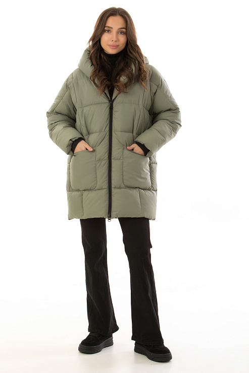 CHEERDUCK/MUD 02-1 ХАКИ Пуховик женский CHEERDUCK цвет Хаки