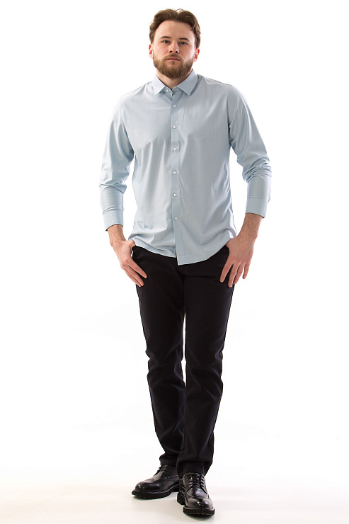 CHEERDUCK/2C87 960-3 ГОЛУБОЙ Рубашка мужская CHEERDUCK цвет Голубой