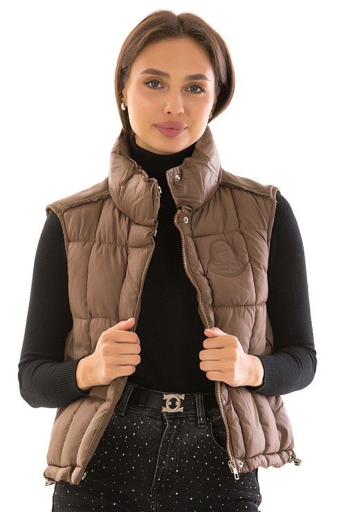 CHEERDUCK/2C22 6113 КОРИЧНЕВЫЙ Жилет женский CHEERDUCK цвет Коричневый