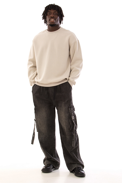 CHEERDUCK/4070 YL-666 БЕЖЕВЫЙ Свитшот мужской CHEERDUCK цвет Бежевый