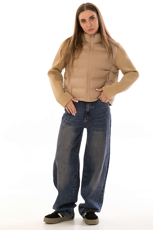 CHEERDUCK/2025 8823 БЕЖЕВЫЙ Куртка женская CHEERDUCK цвет Бежевый