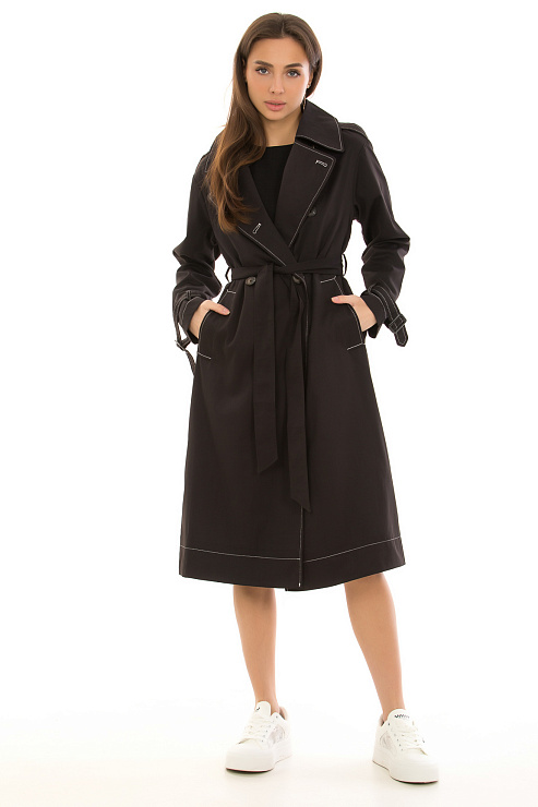 CHEERDUCK/Charm 532 ЧЕРНЫЙ Тренч женский CHEERDUCK цвет Черный