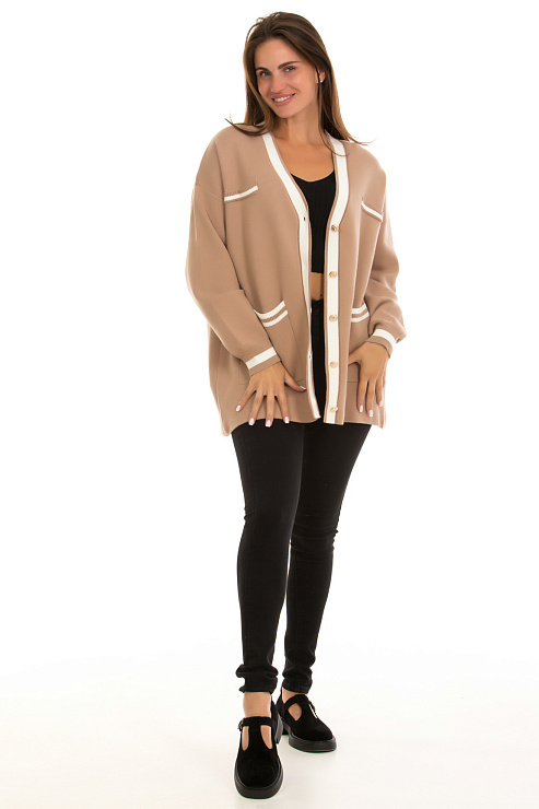 CHEERDUCK/11011 5532 КОРИЧНЕВЫЙ Кардиган женский CHEERDUCK цвет Коричневый