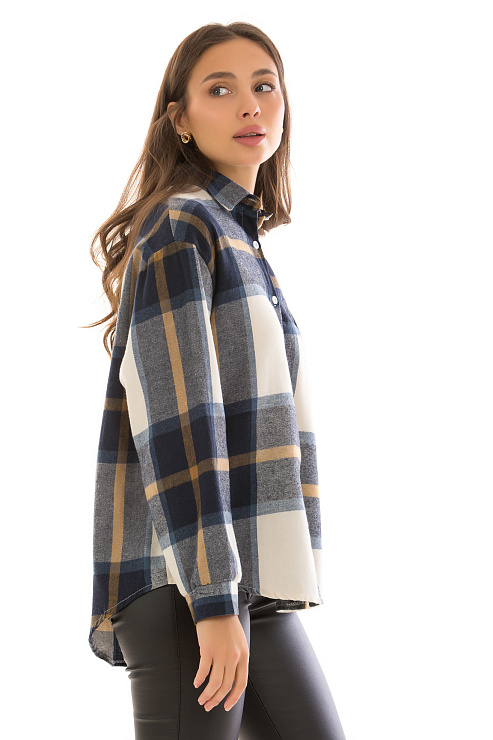 CHEERDUCK R-2008 СИНИЙ Рубашка женская CHEERDUCK цвет Синий