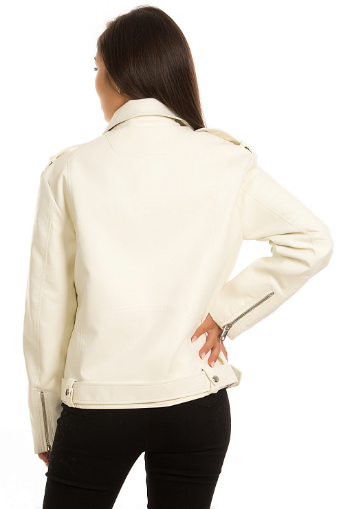 CHEERDUCK/2030 2271 БЕЛЫЙ Куртка кожаная женская CHEERDUCK цвет Белый