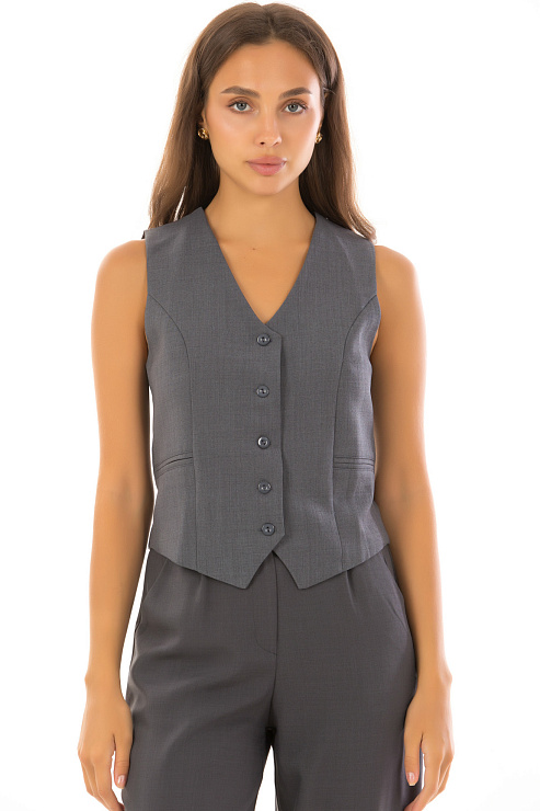 CHEERDUCK/MUD 23 СЕРЫЙ Жилет женский CHEERDUCK цвет Серый