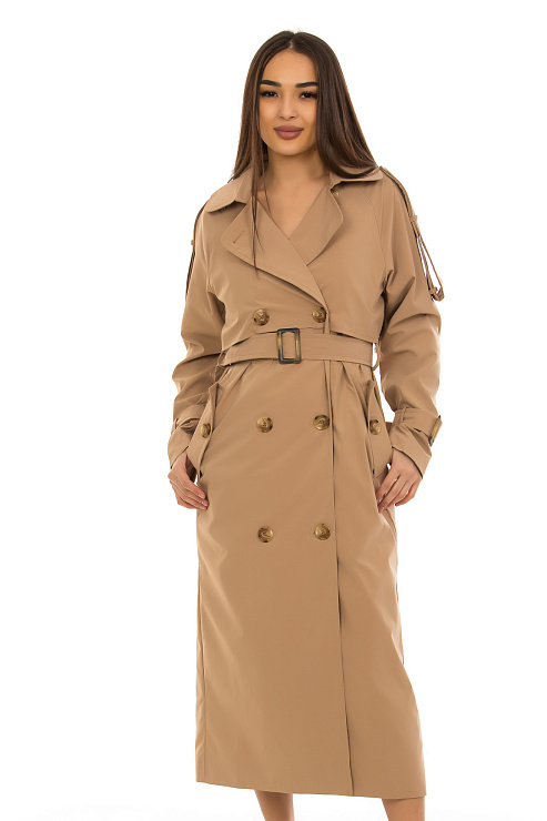 CHEERDUCK/NUR 531 БЕЖЕВЫЙ Тренч женский CHEERDUCK цвет Бежевый