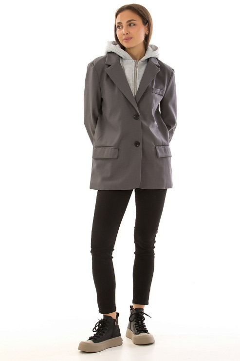 CHEERDUCK/2C19 8908 СЕРЫЙ Пиджак женский CHEERDUCK цвет Серый