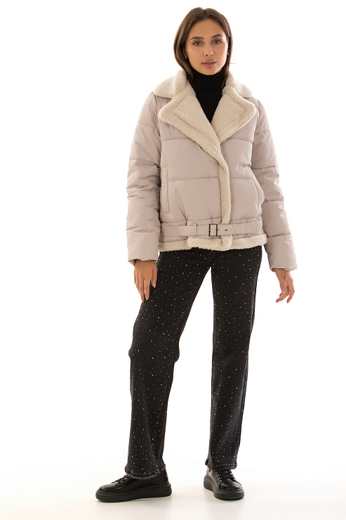 CHEERDUCK/2C22 801-11 БЕЖЕВЫЙ Куртка женская CHEERDUCK цвет Бежевый