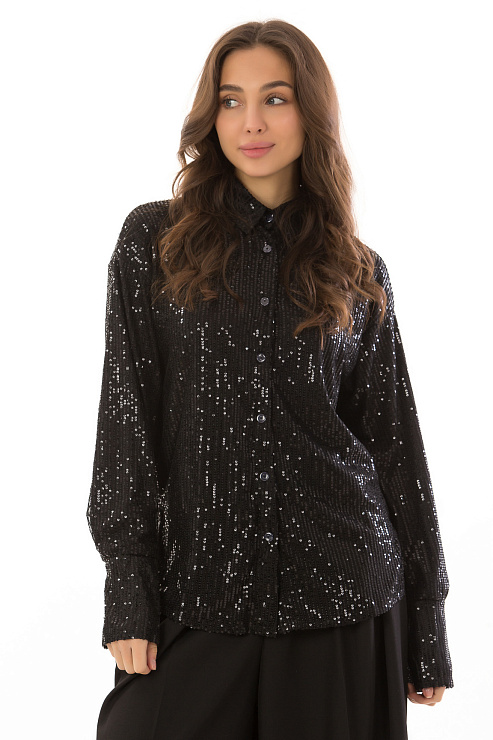 CHEERDUCK/MiX 2547 ЧЕРНЫЙ Рубашка женская CHEERDUCK цвет Черный