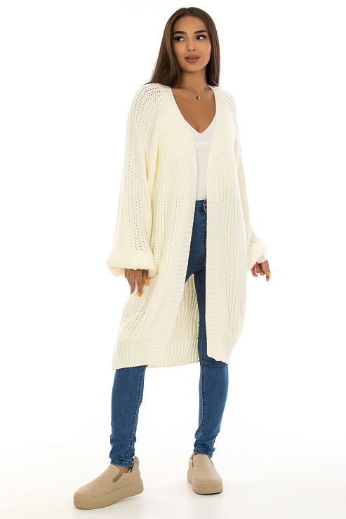 CHEERDUCK 4001 БЕЛЫЙ Кардиган женский CHEERDUCK цвет Белый