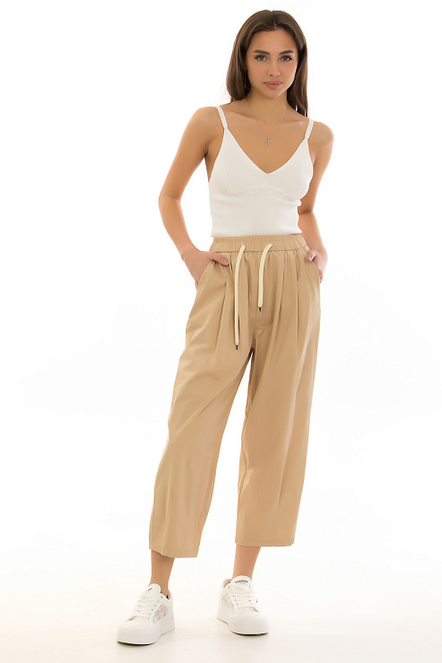 CHEERDUCK/2025 Б2821 БЕЖЕВЫЙ Брюки женские CHEERDUCK цвет Бежевый
