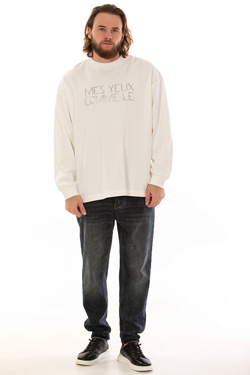 CHEERDUCK/4070 1197 БЕЛЫЙ Свитшот мужской CHEERDUCK цвет Белый