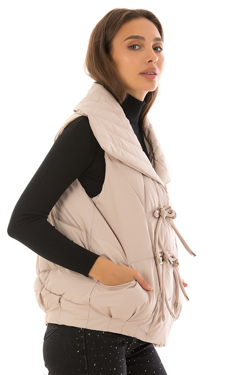 CHEERDUCK/2C22 2-2037 БЕЖЕВЫЙ Жилет женский CHEERDUCK цвет Бежевый