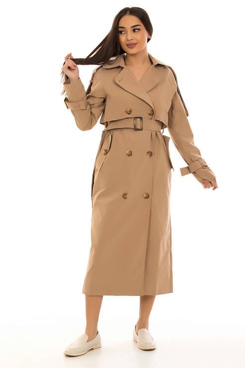 CHEERDUCK/NUR 531 БЕЖЕВЫЙ Тренч женский CHEERDUCK цвет Бежевый