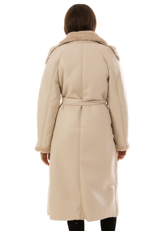 CHEERDUCK/2030 676-1 БЕЖЕВЫЙ Дубленка женская CHEERDUCK цвет Молочный