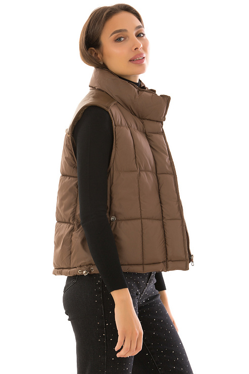 CHEERDUCK/2C22 6113 КОРИЧНЕВЫЙ Жилет женский CHEERDUCK цвет Коричневый