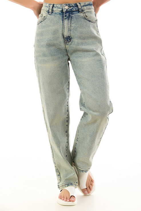 Fashion A-8184 ГОЛУБОЙ Джинсы женские FASHION цвет Голубой