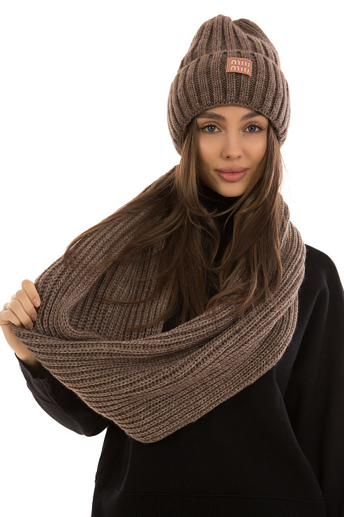 Шапка+снуд CHEERDUCK цвет Коричневый