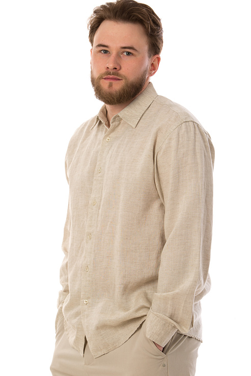 CHEERDUCK/4070 8127 БЕЖЕВЫЙ Рубашка мужская CHEERDUCK цвет Бежевый