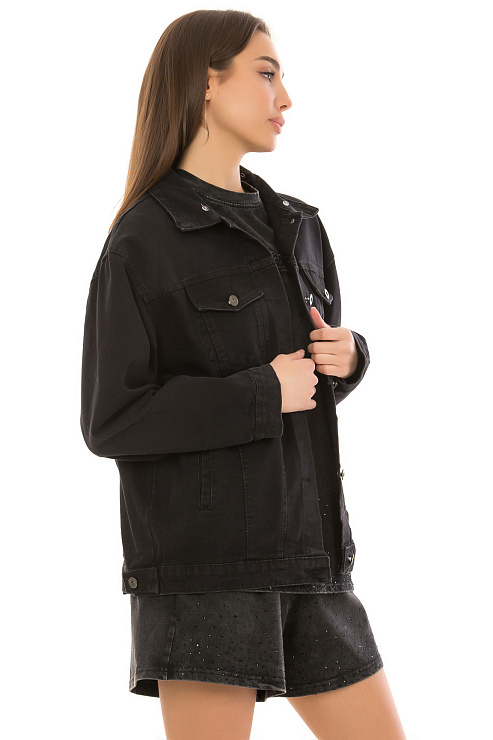 CHEERDUCK/Charm К331 ЧЕРНЫЙ Куртка джинсовая женская CHEERDUCK цвет Черный