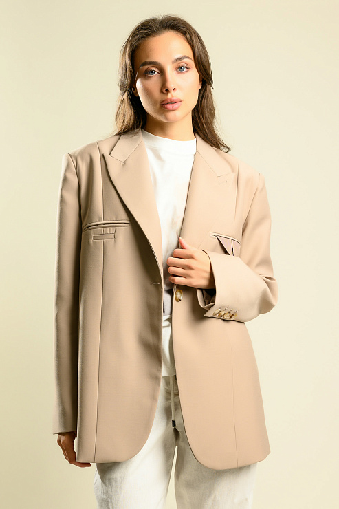 BELLABOA 111-300 БЕЖЕВЫЙ Пиджак женский BELLABOA цвет Бежевый