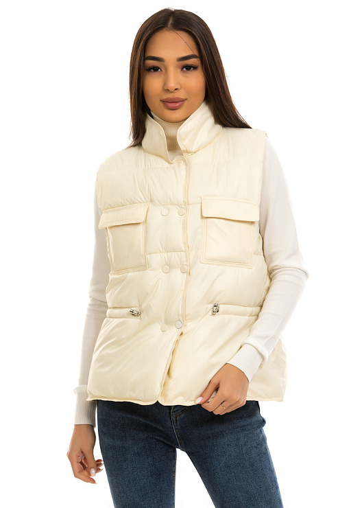 CHEERDUCK/2030 801-1 МОЛОЧНЫЙ Жилет женский CHEERDUCK цвет Белый
