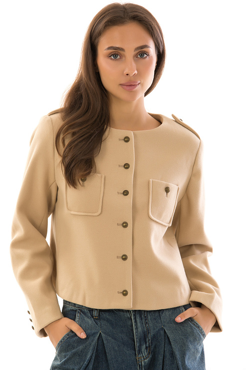 CHEERDUCK/2C19 9604 БЕЖЕВЫЙ Жакет женский CHEERDUCK цвет Бежевый