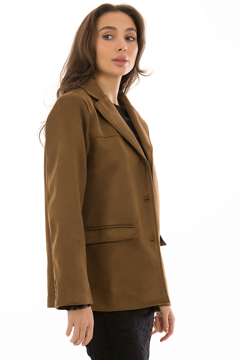 CHEERDUCK/2C19 025 КОРИЧНЕВЫЙ Пиджак женский CHEERDUCK цвет Коричневый