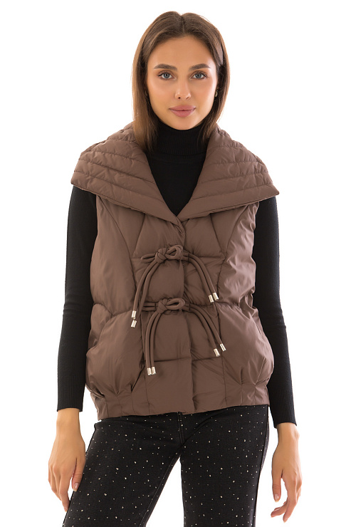 CHEERDUCK/2C22 2-2037 КОРИЧНЕВЫЙ Жилет женский CHEERDUCK цвет Коричневый